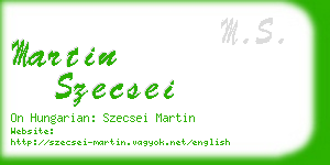 martin szecsei business card